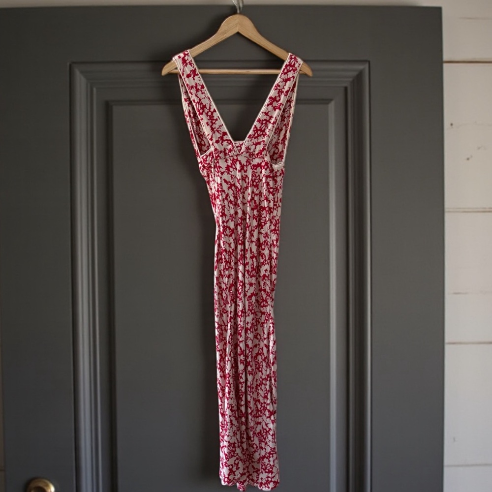 Free People Women’s Vintage Red White Floral Sleeveless Dress! Size 8! - Picture 7 of 13